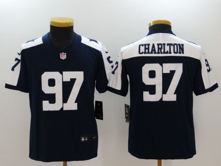Youth Dallas Cowboys 97 Taco Charlton Blue thanksgiving Nike Vapor Untouchable Limited NFL Jerseys